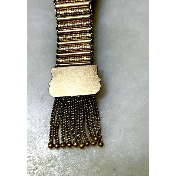 Antique Victorian Etruscan Revival Tassel Slide Bracelet Seed Pearl Gold Filled - Picture 9 of 16